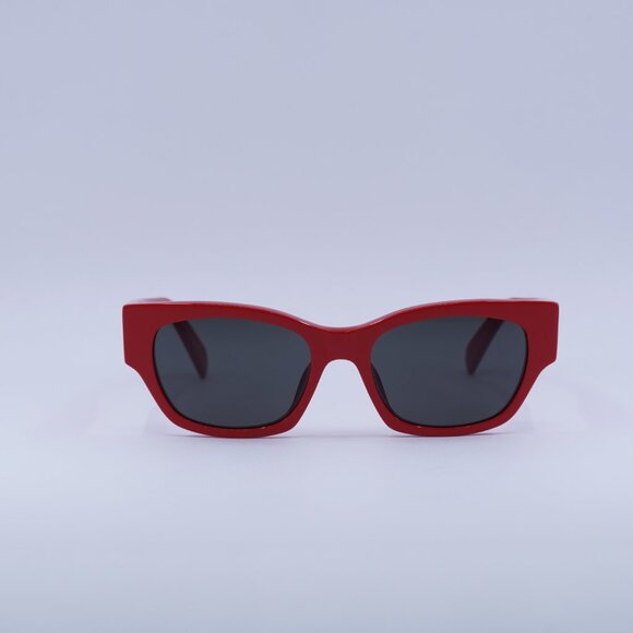 🕶️ New Celine CL40197U 66A Sunglasses - Red Frame, Smoke Lenses - Picture 4 of 10